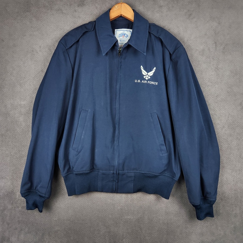 US Air Force DSCP Wings Collection Lightweight Jacket Mens 42S‎ Navy No Liner